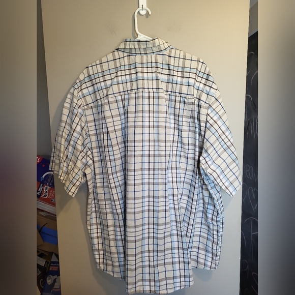 Puritan Men's Cream and Blue Checkered Shirt, Size 3XL - Picture 2 of 3